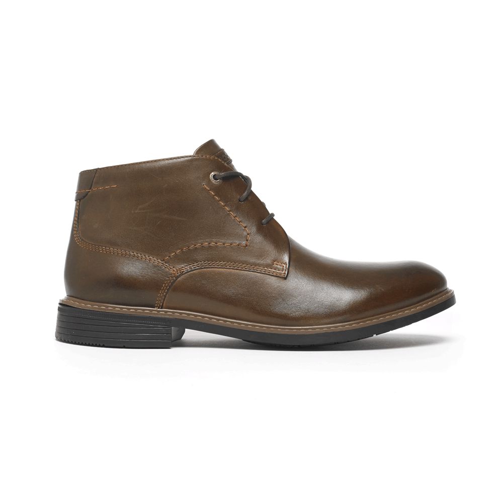 Rockport Men's Classic Break Chukka Boots - Dark Brown - USA (1902SRYZO)